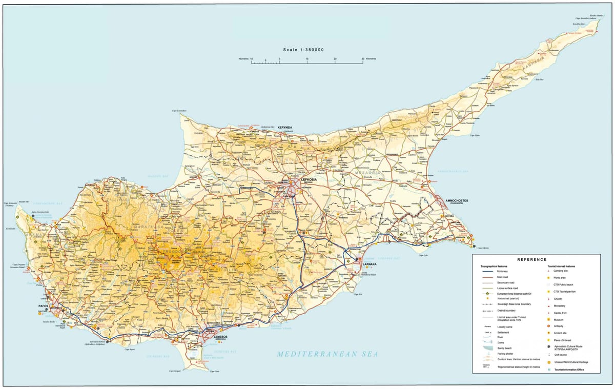 Mapa e4 Kypru