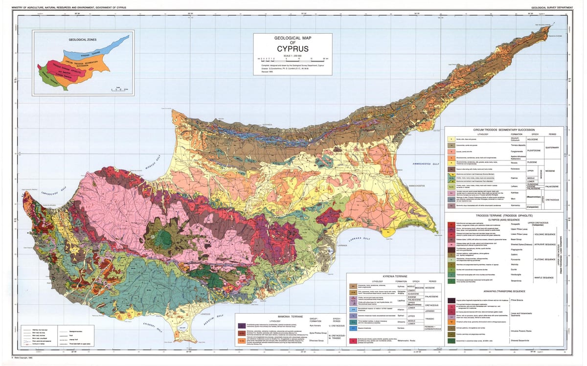 Kypr zeměpisné mapě