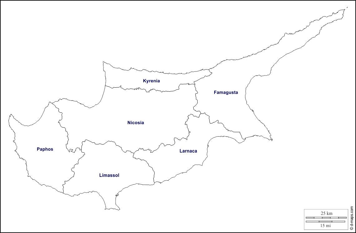 Mapa Kypru osnovy