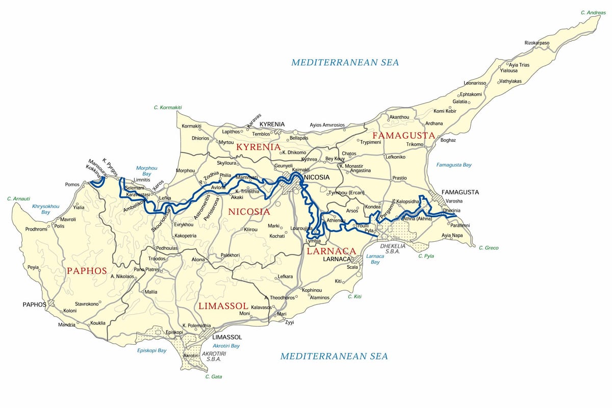 Mapa Kypru offline