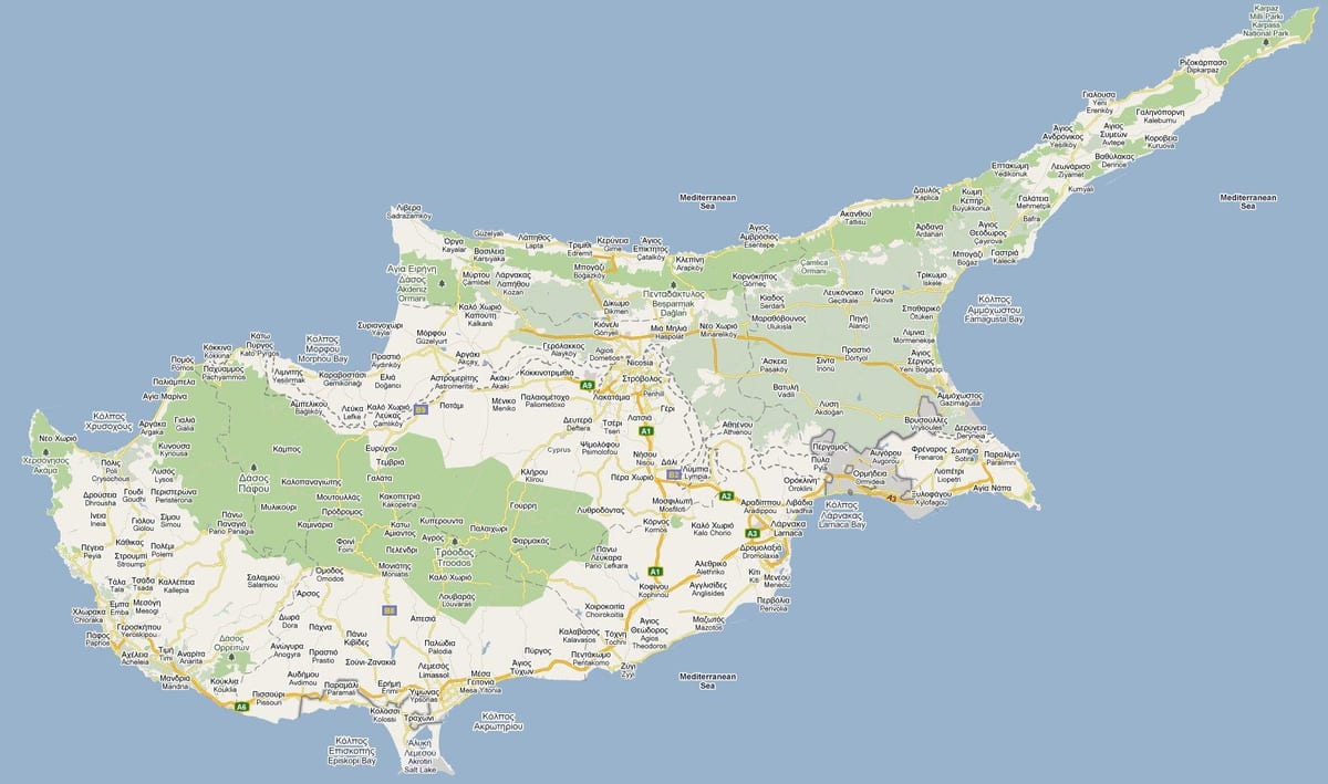 ulice mapa peyia Kypru
