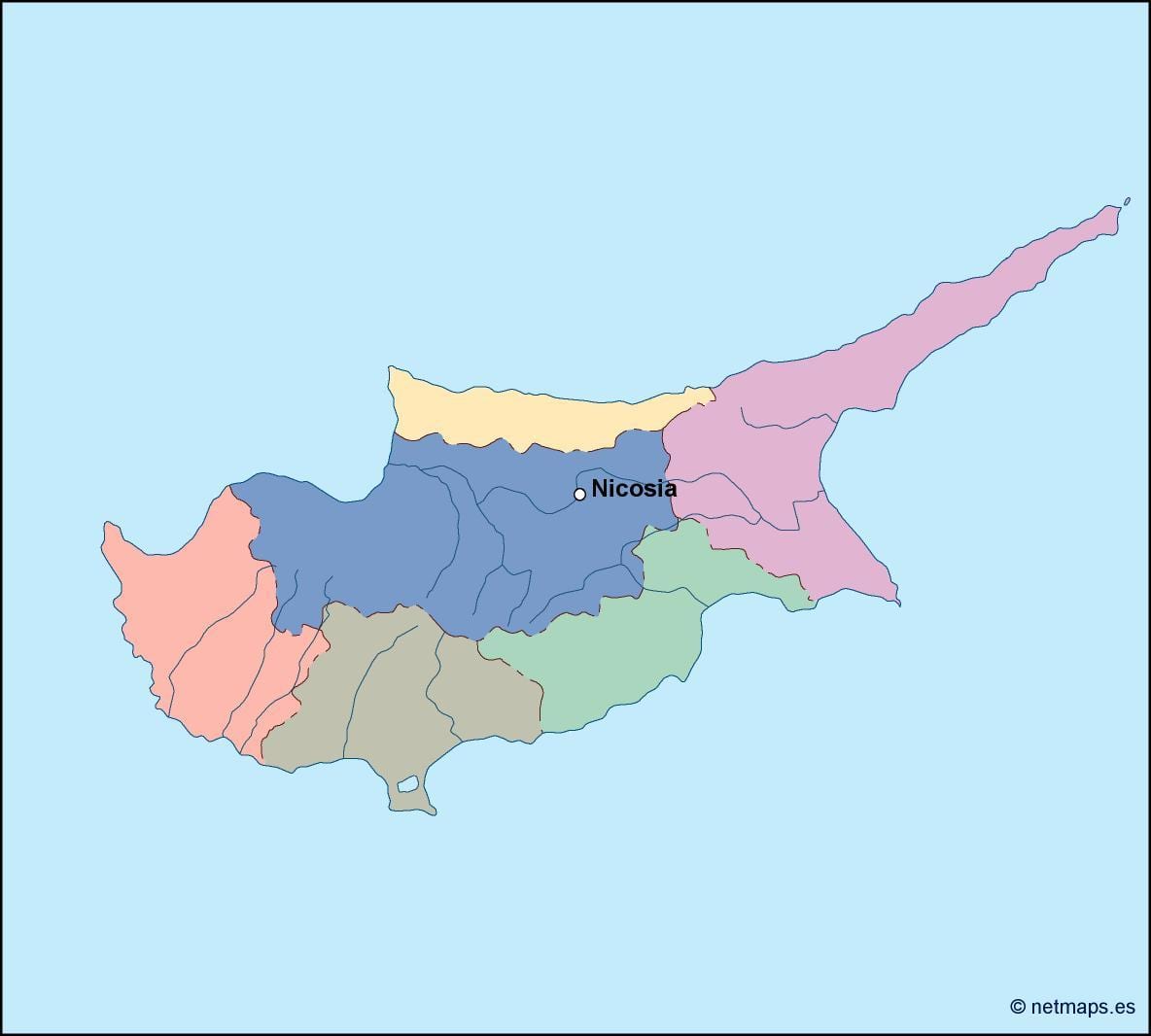 Mapa Kypru vektor