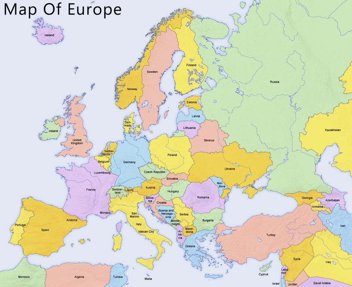 Mapa Kypru a v okolních zemích