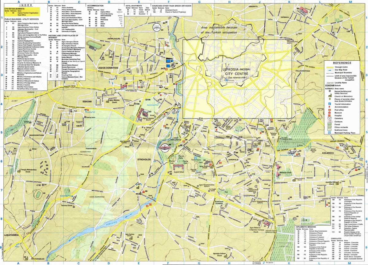 Mapa nikósie Kypr