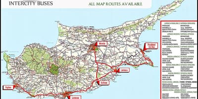 Kypr autobusové trasy mapě