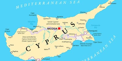 Hlavní město Kypru mapě