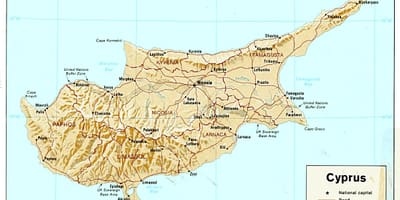 Mapa Kypru kontinentu