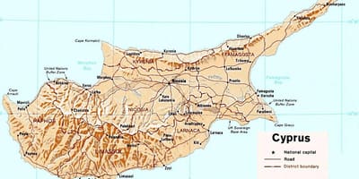 Paphos Kypr turistické mapě