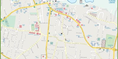 Mapa severní Kypr kyrenia