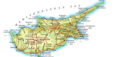 Mapa severní Kypr, lapta
