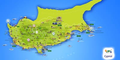 Mapa lara beach Kypr