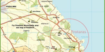 Ulice mapa protaras Kypr