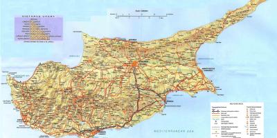 Kypr země na mapě světa