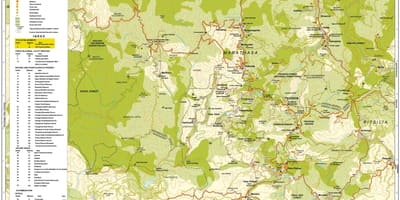 Mapa pohoří troodos na Kypru