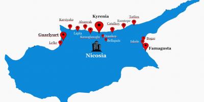 Severní Kypr cestovní mapa