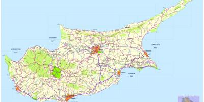 Mapa silniční Kypru